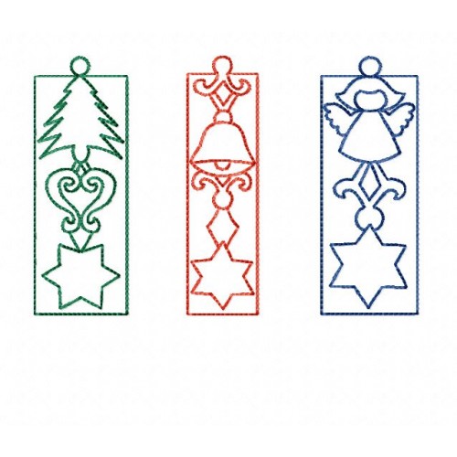 Файл вышивки Закладки или подвески Рождество
