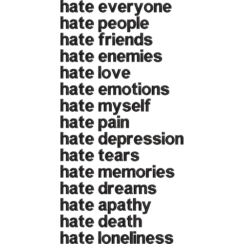 Файл вышивки Hate everyone