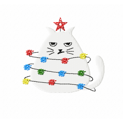Файл вышивки новогодний кот /новый год