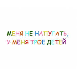 Надпись/ меня не напугать у меня трое детей