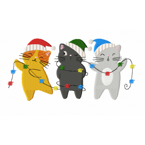 Файл вышивки Новогодние котики/ новый год/кот/котики