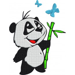 Панда с бабочками