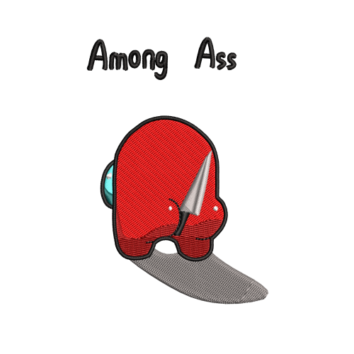 Файл вышивки Among Ass (among us)