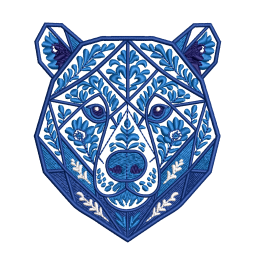 Русский мишка Гжель (синий)