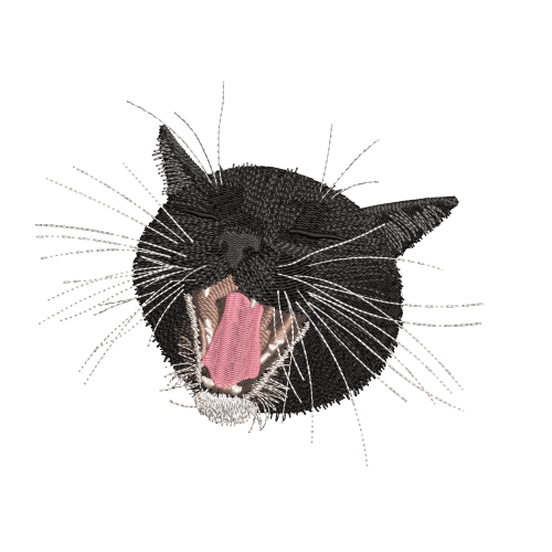 Файл вышивки Черный котик зевака