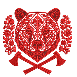 Русский мишка Гжель (красный)