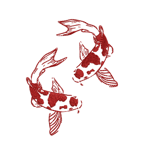 Файл вышивки Карпы Кои (японские рыбки)