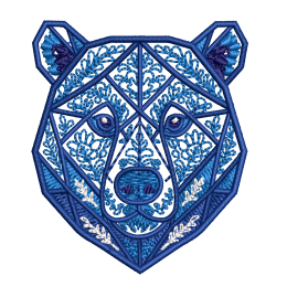 Русский мишка Гжель (синий)