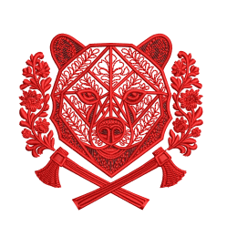 Русский мишка Гжель (красный)