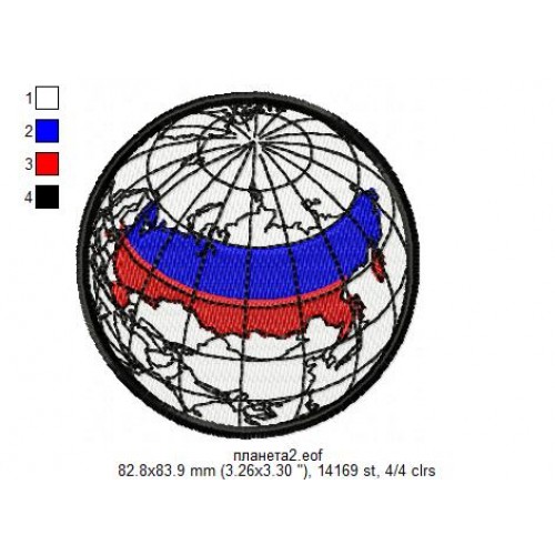 Файл вышивки Планета РФ