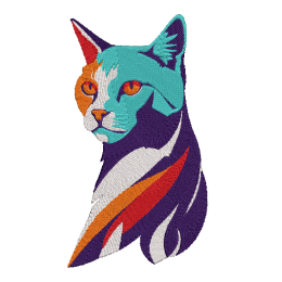 Файл вышивки Кот многоцветный