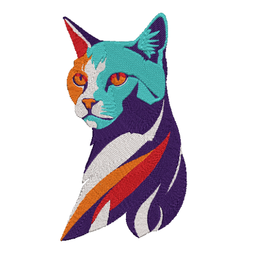 Файл вышивки Кот многоцветный