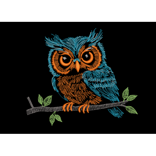 Файл вышивки Сова на ветке_01