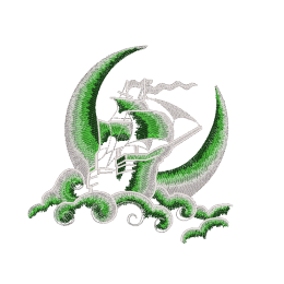 Корабль на фоне луны