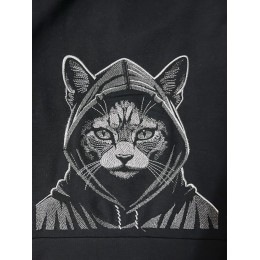 Файл вышивки Кот в капюшоне  