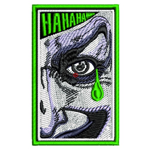 Файл вышивки Джокер, зелёный, слеза, Ха-ха-ха