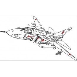 Файл вышивки Фронтовой бомбардировщик Су-24, контур