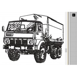 Файл вышивки Военный (армейский) грузовик контурный