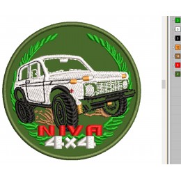 Файл вышивки Нива, Niva 4х4