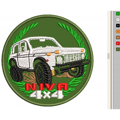Файл вышивки Нива, Niva 4х4