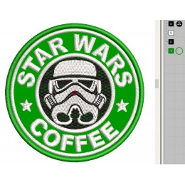 Файл вышивки Звёздные войны, кофе, Star War coffee