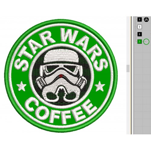 Файл вышивки Звёздные войны, кофе, Star War coffee