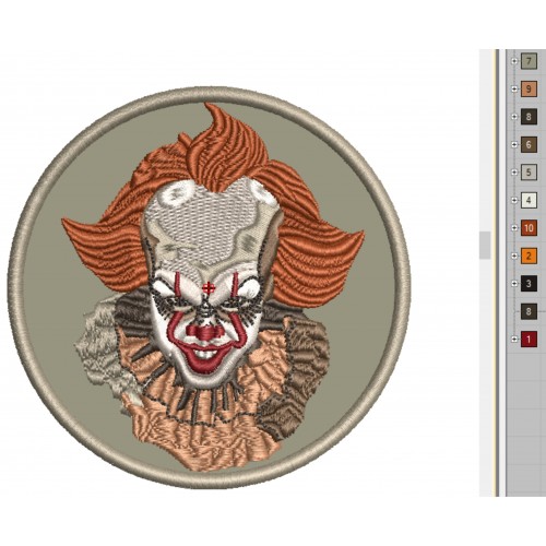 Файл вышивки Пеннивайз, клоун Pennywise