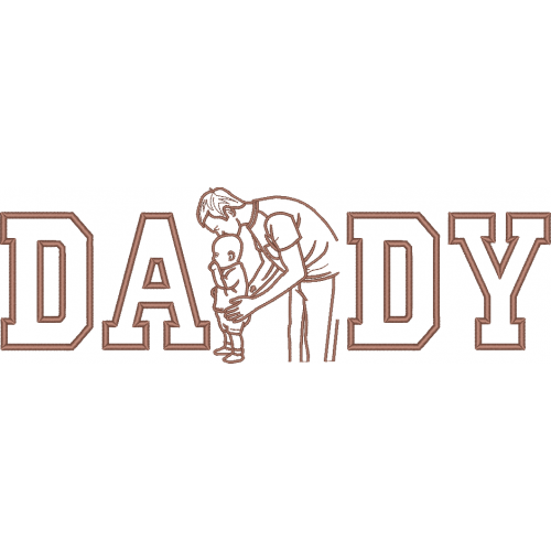 Файл вышивки Daddy папа dad