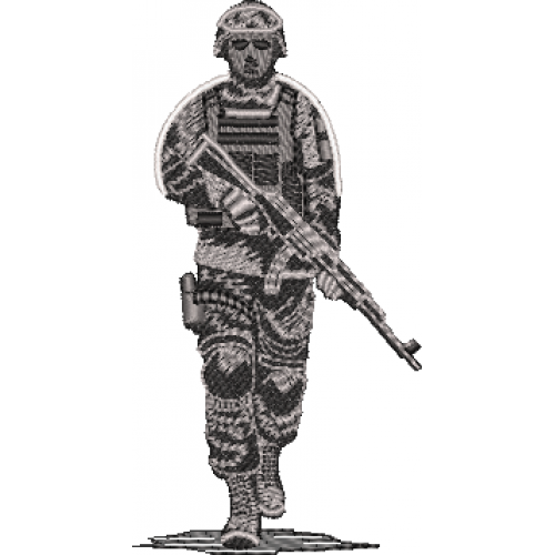 Файл вышивки Солдат для шеврона