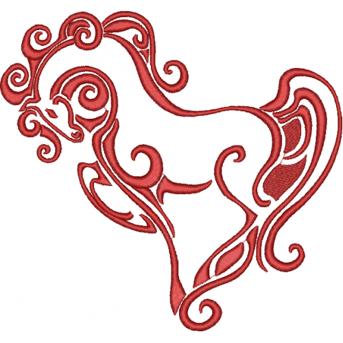 Файл вышивки Лошадка красная 
