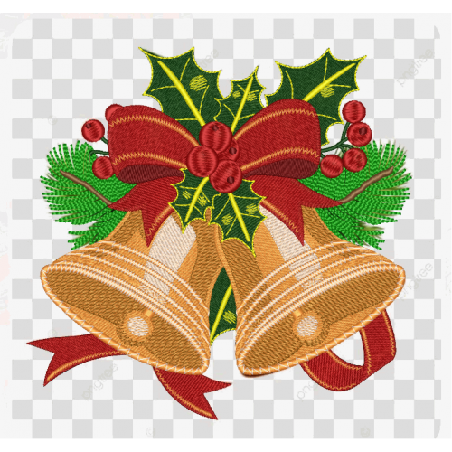 Файл вышивки Новогодние колокольчики  с лентой