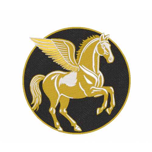 Файл вышивки Пегас золотой в рамке