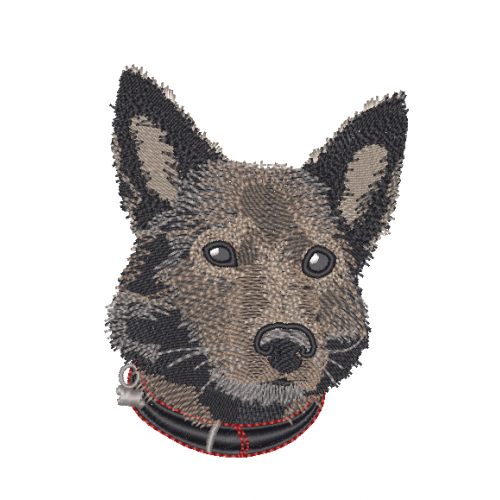 Файл вышивки Мордочка пса в ошейнике 