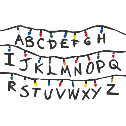 Файл вышивки ОЧЕНЬ странные дела / алфавит 