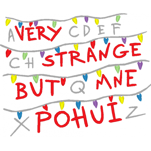 Файл вышивки Очень странные дела вышивка / латиницей