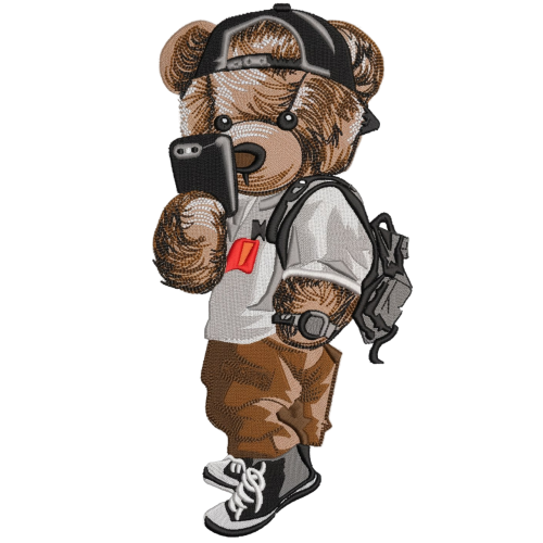 Файл вышивки Мишка Polo Ralph Lauren с телефоном