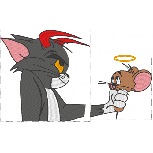 Файл вышивки Том и Джерри ПАРНЫЙ