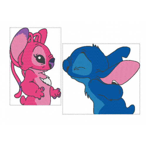 Файл вышивки Стич и Энджел 1/ поцелуй