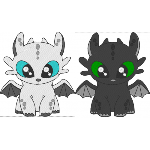 Файл вышивки Беззубики парные малыши 
