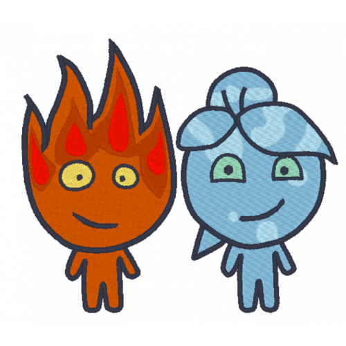 Файл вышивки Огонь и вода парный  / Эмбер и Уэйд элементарно