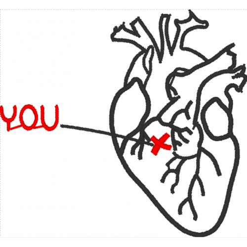 Файл вышивки Сердце парное / you