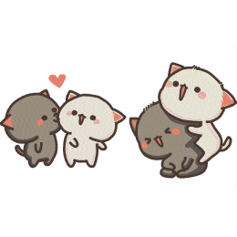 Парные чиби коты