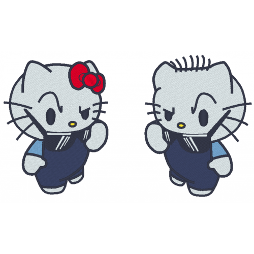Файл вышивки Хелло Китти парный дизайн
