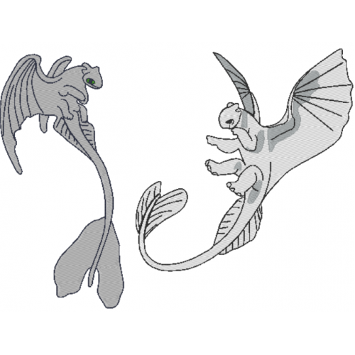 Файл вышивки Беззубики парные полетели 