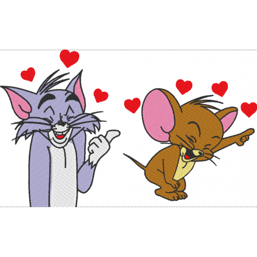 Файл вышивки Том и Джерри ПАРНЫЙ дизайн