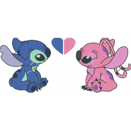 Стич и Энджел влюбленные / сердце 