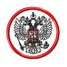 Файл вышивки Шеврон круглый герб России