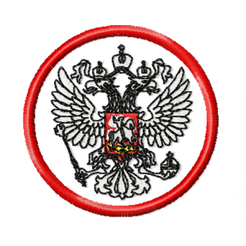 Файл вышивки Шеврон круглый герб России