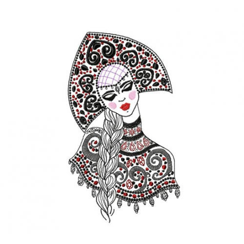 Файл вышивки Дева в кокошнике