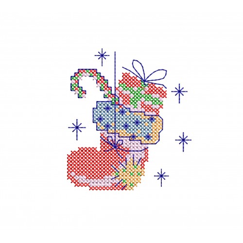 Файл вышивки Новогодний сапожок